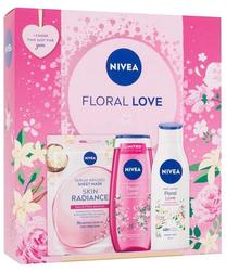 Kūno priežiūros rinkinys Nivea Floral Love, 3 vnt.