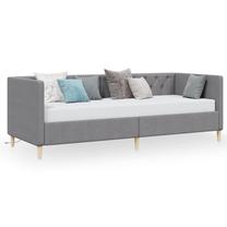 Lova viengulė VLX Day Bed USB 337234, 90 x 200 cm, šviesiai pilka sp., be čiužinio, su grotelėmis