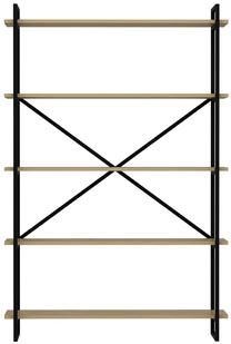 Pastatoma lentyna Kalune Design Elston 322RTC1131, ąžuolo sp./juoda sp., 180 cm x 34 cm x 120 cm