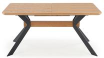 Stalas išskleidžiamas Bacardi, ąžuolo/juoda, 160 - 220 cm x 90 cm x 76 cm