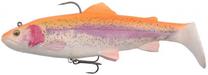 Gumijas zivis Savage Gear 4D Trout Rattle Shad, 12.5 cm, 35 g, balta krās./oranža krās./violeta krās.