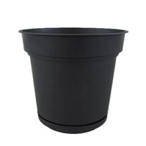 Gėlių vazonas Hydral 005, plastikinis, Ø 38 cm, juoda sp./pilka sp.