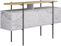 Консольный стол Kalune Design Hanley, дубовый цв./белый цв./черный цв., 150 см x 38 см x 86.2 см