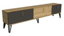 ТВ стол Kalune Design Verti, антрацитовый цв./дубовый цв., 180 см x 31.6 см x 48.6 см