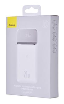 Nešiojamas įkroviklis (Power bank) Baseus Magnetic, 10000 mAh, 20 W, balta sp.