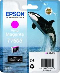 Tintes printera kasetne Epson T7603, violeta krās.