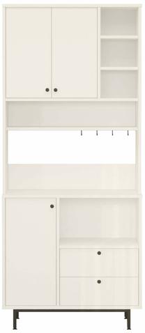 Daugiafunkcinė virtuvės spinta Kalune Design RE6-W, balta sp., 35.5 cm x 88 cm x 205 cm