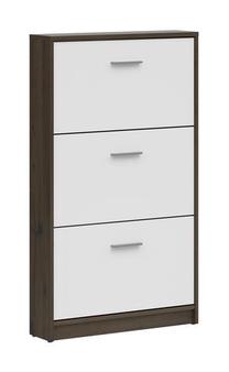 Batų dėžė Nepo Plus, ruda/balta, 70 cm x 17.5 cm x 120 cm