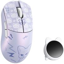 Belaidė žaidimų pelė WLMouse Huan Nekko HUAN-NEKKO-O, 2.4ghz / usb, balta sp./violetinė sp.