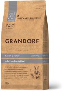 Kuiv koeratoit Grandorf Adult Medium & Maxi, küülikuliha/kalkun, 10 kg