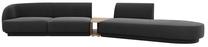 Modulinė sofa Micadoni Miley Blu14, grafito sp., dešininė, 360 x 167 cm x 70 cm