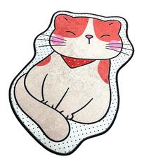 Vonios grindų kilimėlis Foutastic Katze, balta sp./oranžinė sp., 90 cm x 60 cm