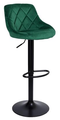 Baro kėdė eHokery Cydro Black TOH2844, matinė, juoda sp./tamsiai žalia sp., 37 cm x 47 cm x 85 - 105 cm
