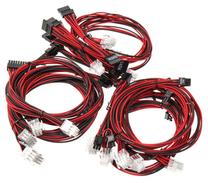 Vads Super Flower Sleeve Cable Kit, melna krās./sarkana krās.
