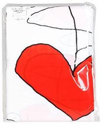 Dušas aizkars Ridder Textile, balta krās./sarkana krās., 200 cm x 180 cm