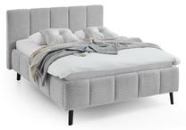 Lova viengulė Alva 2869-89-3000, 140 x 200 cm, sidabro sp., be čiužinio, su grotelėmis