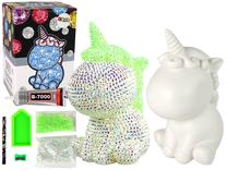Kūrybinis deimantinės mozaikos rinkinys Lean Toys Unicorn 13037, balta sp.