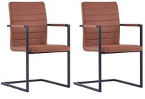 Kėdžių rinkinys VLX Cantilever Dining Chairs 281675, ruda sp., 61 cm x 53 cm x 88.2 cm, 2 vnt.