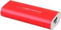 Nešiojamas įkroviklis (Power bank) Esperanza Hadron, 4400 mAh, raudona sp.