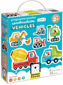 Puzle, transportlīdzekļi Bananapanda Progressive, daudzkrāsaina, 33 gab.