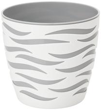 Gėlių vazonas Form Plastic Sahara Duo, plastikinis, Ø 14 cm, balta sp./pilka sp.