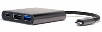 Adapteris 4smarts USB-C - USB/HDMI/USB-C USB-C male, USB/HDMI/USB-C female, 0.15 m, melna krās.