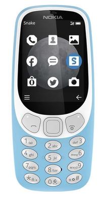 Telefons ar pogām Nokia 3310, 128 MB, zila krās.
