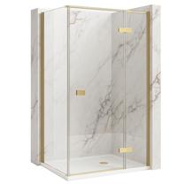 Dušo kabina Rea Atlas KPL-K4573, stačiakampė, be padėklo, 80 cm x 100 cm x 200 cm, brushed gold sp./skaidrus