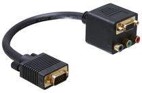 Adapteris Delock VGA male to VGA + 3 x RCA VGA Male, VGA female, 0.2 m, melna krās.