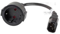 Adapteris Lanberg IEC C14 / Schuko Schuko, IEC 320 C14, 0.2 m, melna krās.