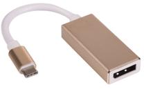 Adapteris Akyga AK-AD-56 USB Type-C, Displayport, 0.15 m, zelta krās.