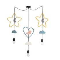 Šviestuvas kabinamas Candellux Lighting Trio 33-27528, E27, 3 x 20 W, mėlyna sp./geltona sp. / juoda sp.