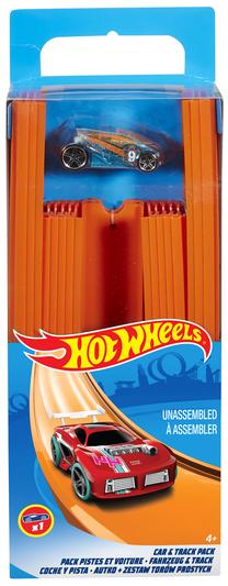 Trasos dalys Mattel Hot Wheels Track Builder Straight Track BHT77, oranžinė sp.