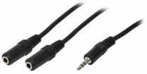 Кабель Logilink CA1046 3.5 mm 3-Pin/M, 3.5 mm 3-Pin/F, 0.2 м, черный цв.
