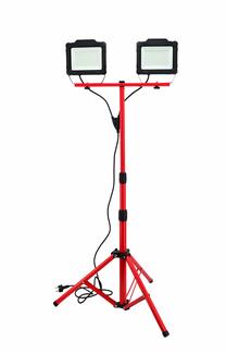 Ehitusvalgusti koos statiiviga, alus AWTools AW17921, 100 W, 4750 - 9500 lm, 6000 °K, IP65, oranž v.