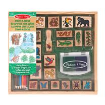 Набор штампов, c аксессуарами Melissa & Doug Stamp A Scene Rain Forest, многоцветный