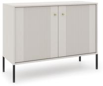 Komoda Iseo 2D IS02, balta sp./juoda sp., 79 cm x 39 cm x 104.5 cm