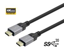 Kabelis Vivolink Pro PROUSBCMM1 USB Type-C, USB Type-C, 4 m, juoda sp./pilka sp.