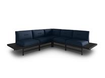 Kampinė lauko sofa Calme Jardin Hawai CAL_COR_153_F1_HAWAI5, tamsiai mėlyna sp., 245 cm x 245 cm x 74 cm