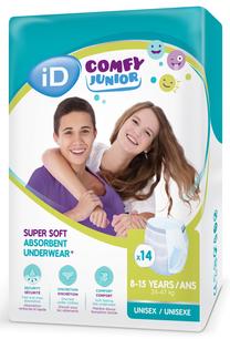 Sauskelnės-kelnaitės iD Comfy Junior Pants, 8-15 dydis, 47 kg, 14 vnt.