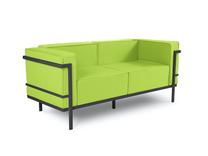 Lauko sofa Calme Jardin Cannes CAL_2S_83_F2_CANNES6, grafito sp./šviesiai žalia sp., 70 cm x 164 cm x 70 cm