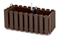 Balkoninis vazonas Prosperplast Boardee DDEF400W-R222, plastikinis, 38 cm x 18 cm, Ø 38 cm, ruda sp.