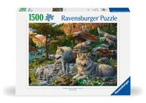 Puzle Ravensburger Wolves In Spring, 60 cm x 80 cm, 1500 gab., daudzkrāsaina