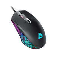 Vadu spēļu pele Aukey GM-F3, ar vadu pie usb / ps/2, melna krās.