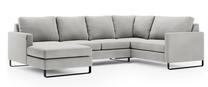 Kampinė sofa Homede Corni, sidabro sp., dešininė, 330 x 220 cm x 86 cm