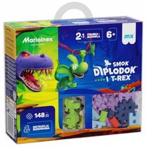 Konstruktorius Marioinex Mini Waffle Diplodocus And T-Rex 906217, 148 vnt., įvairių spalvų