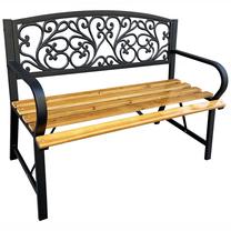 Lauko suoliukas Fancy Garden Nerina, juoda sp./medžio sp., 118 cm x 51.5 cm x 87 cm