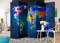 Širma Artgeist Colorful Map Paravent872, įvairių spalvų, 225 cm x 172 cm