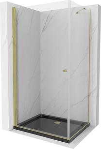 Dušo kabina Mexen Pretoria 852-100-090-50-00-4070G, stačiakampė, 90 cm x 100 cm x 190 cm, aukso sp./juoda sp./grūdintas