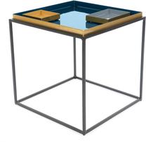 Kohvilaud Kayoom Famosa 260, sinine v./oranž v./hall v., 40 cm x 40 cm x 40 cm